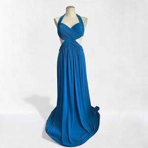 BCBGMAXAZRIA Jordana Cutout Gown - Starlight Blue